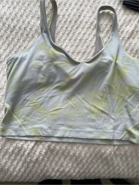 Lululemon Align Cop Tank Top in Light Gray with Pale Yellow Tye Dye